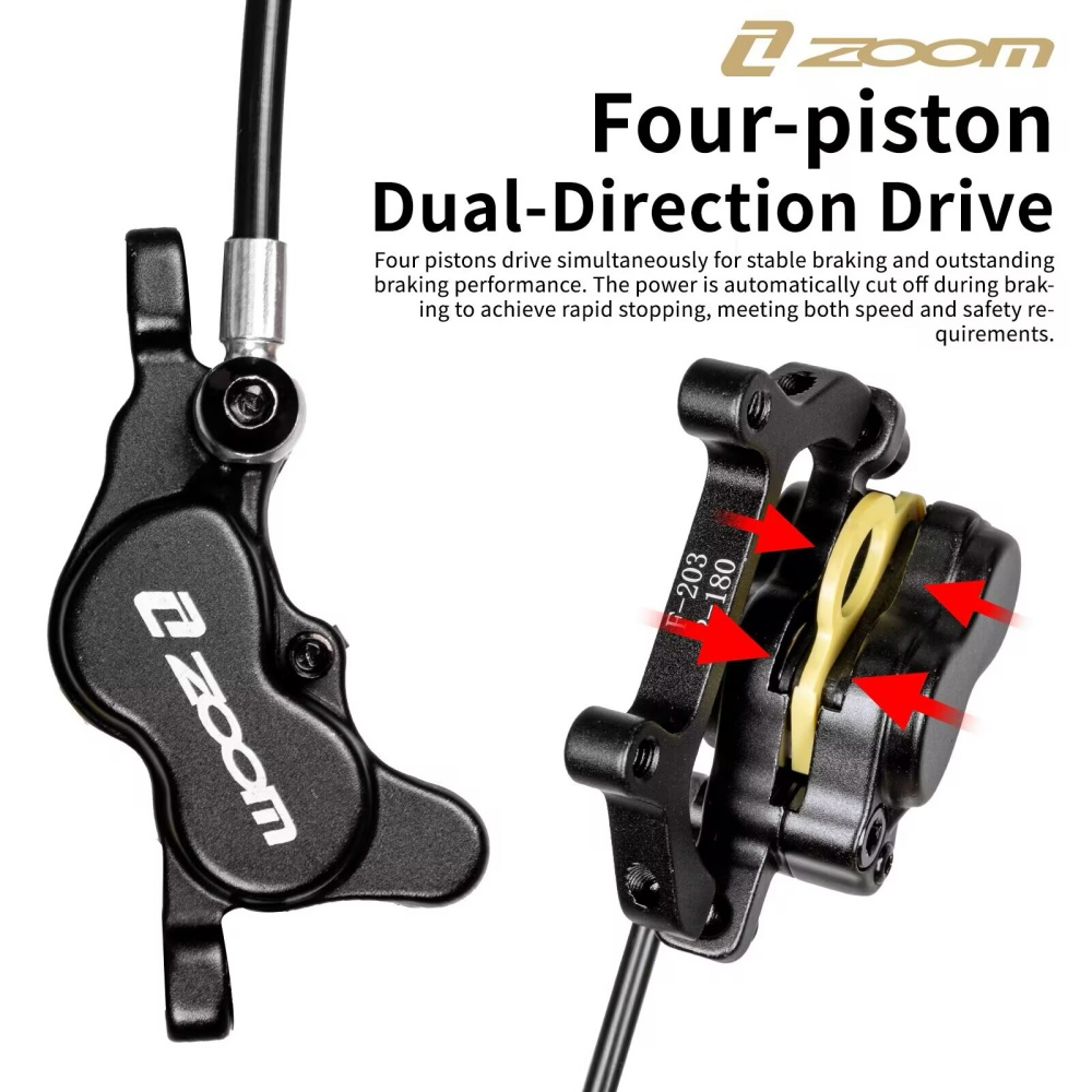 ชุดเบรกไฮดรอลิกแบบ 4 ลูกสูบ ZO - Zoom Hydraulic Brake 4 Piston E-Scooter บทวิจารณ์และราคา